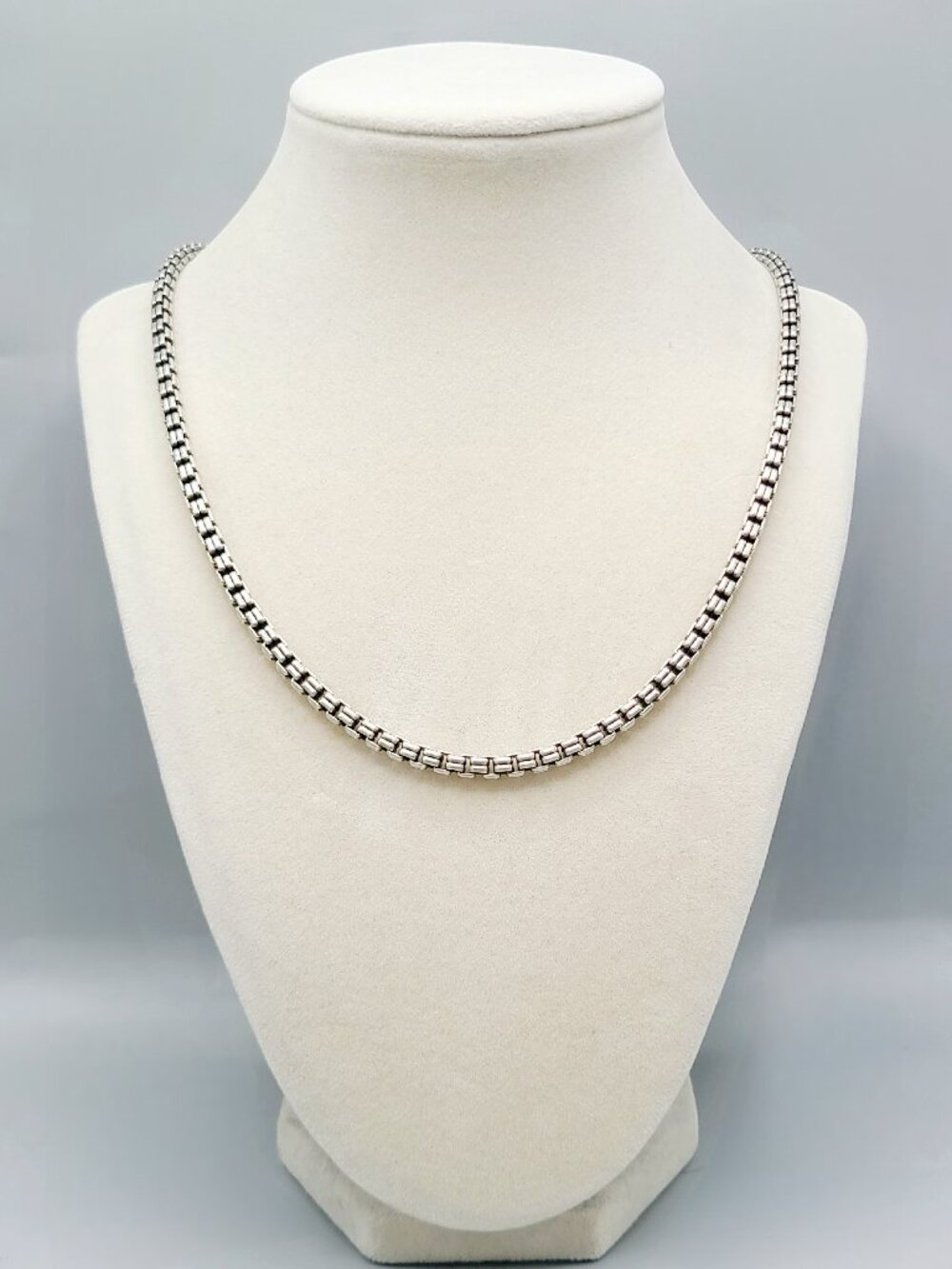 David Yurman Double Box Chain Necklace in Sterling Silver - 4mm - 24" - RARE